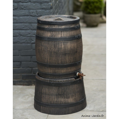 Récupérateur d'eau, imitation barrique, fût, résine, Nature Jardin, achat, pas cher