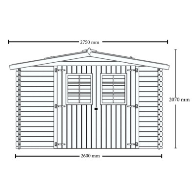 Abri de jardin en bois, 28mm, 4,68m², 2 portes, Foresta, achat, vente, pas cher