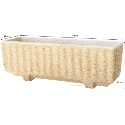 Jardinière BOGART en Marbre reconstitué, Ocre, 80 cm à 1 m grainé, gros volume, achat, jardin