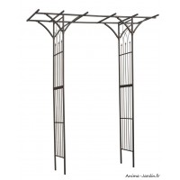 Pergola double droite, acier, décoration du jardin, allée, rosier, Nature, achat, vente, pas cher