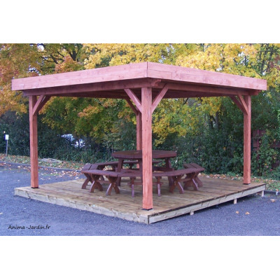 Auvent Ombra, toit plat, couverture bac acier, Foresta, achat, vente, pas cher