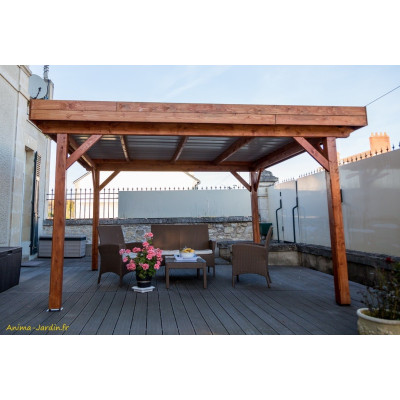 Auvent Ombra, toit plat, couverture bac acier, Foresta, achat, vente, pas cher