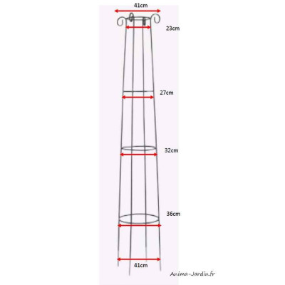 Colonne métal, support plantes, Obélisk, décoration jardin, Nortène, achat