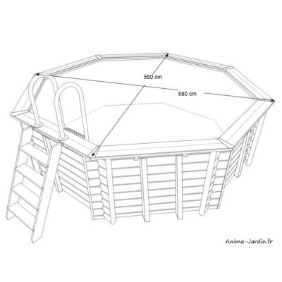 Piscine OCEA, 5,80m x H130cm, entourage bois, UBBINK, qualité, achat, vente, pas cher
