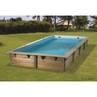 Piscine en bois, Linéa, 6,50m x 3,50 m x H140cm, rectangulaire, UBBINK