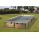 Piscine, Linéa, 6,50m x 3,50 m x H140cm, rectangulaire, entourage bois, UBBINK, qualité, achat, vente, pas cher