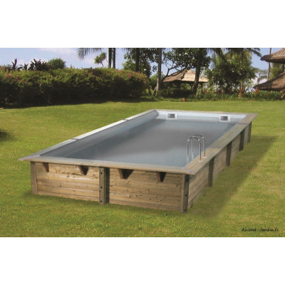 Piscine, Linéa, 6,50m x 3,50 m x H140cm, rectangulaire, entourage bois, UBBINK, qualité, achat, vente, pas cher