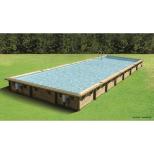 Piscine, Linéa, 11 x 5m x H140cm, rectangulaire, entourage bois, UBBINK, qualité, achat, vente, pas cher