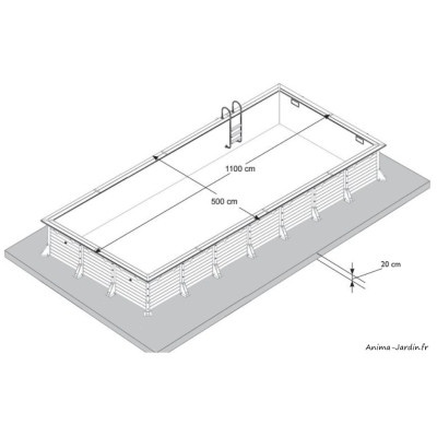 Piscine, Linéa, 11 x 5m x H140cm, rectangulaire, entourage bois, UBBINK, qualité, achat, vente, pas cher