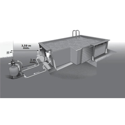 Piscine, Azura  3,50 x 5,05 m, H 126cm, rectangulaire, entourage bois, UBBINK, qualité, achat, vente, pas cher