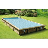 Piscine, Linéa, 8 x 5m x H140cm, rectangulaire, entourage bois, UBBINK, qualité, achat, vente, pas cher