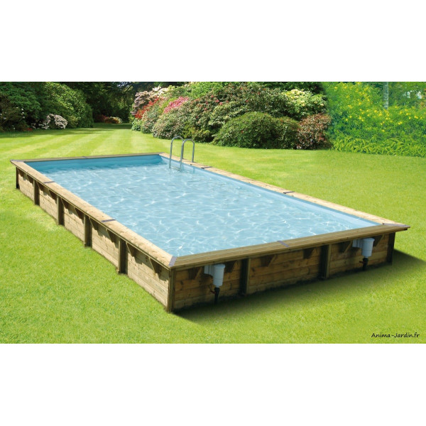 Piscine, Linéa, 8 x 5m  x H140cm, rectangulaire, entourage bois, UBBINK, qualité, achat, vente, pas cher