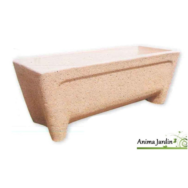 Jardinière, Balconnière RITA 115 cm en marbre grainé ocre, poterie de jardin