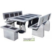 Salon en pierre réconstituée STATUS inox VULCAN cemento de Framusa