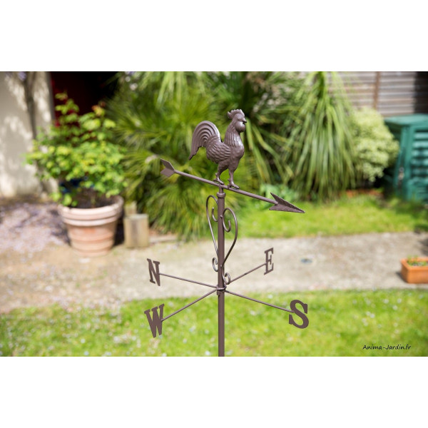 Girouette en métal, Roméo, coq, flèche, direction du vent, Nortene, achat, pas cher