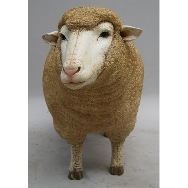 Agneau mouton en céramique ivoire animal de basse-cour poterie Décorative Ornement figure home