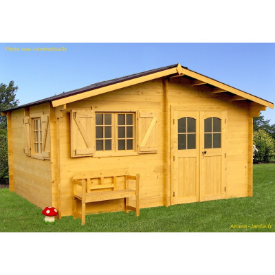 Abri de jardin en bois, 42 mm, semi-habitable, 17 m², grande façade, Foresta, achat, pas cher