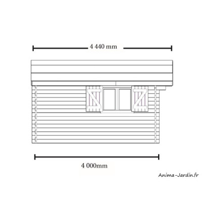 Abri de jardin en bois, 42 mm, semi-habitable, 17 m², grande façade, Foresta, achat, pas cher