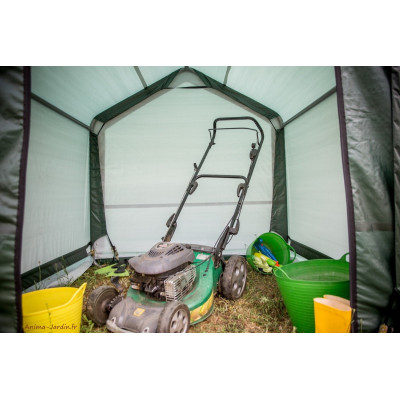 Abri en toile renforcée, 2 pentes, 3,35m², une grande porte, Foresta, achat, pas cher
