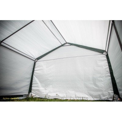 Abri en toile renforcée, 2 pentes, grand volume, 18,60 m², une grande porte, Foresta, achat, pas cher