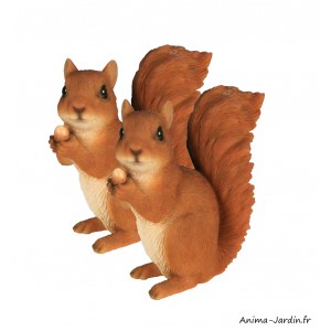 Lot de 2 écureuils, 14 cm, animal en résine, décoration de jardin, Riviera, achat, vente, pas cher