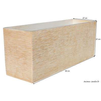 Jardinière, Futura, 90x27, Ocre, en béton ciré, Framusa, achat, vente, pas cher