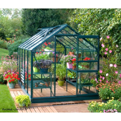 Serre Jardin Aluminium Venus 7500 en verre trempé, 7,50 m², Lams, achat