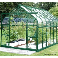 Serre de jardin en aluminium, 9,85 m², laqué vert, verre trempé, Aloé Diana, Lams, achat