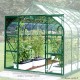 Serre de jardin en aluminium, 9,85 m², laqué vert, verre trempé, Aloé Diana, Lams, achat