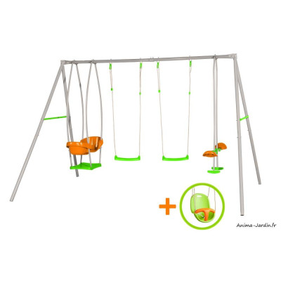 Portique en métal, 3,36 m, avec agrès, Axion, Trigano, jeu plein-air, achat, pas cher