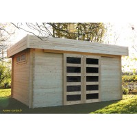 Abri de jardin en bois 40 mm, Viborg, toit plat, 11,89m², Solid, pas cher