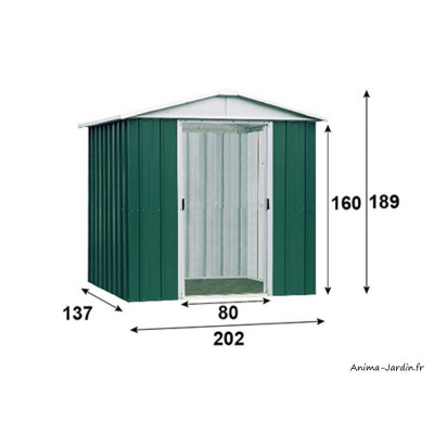 Abri métal vert 2,77 m²