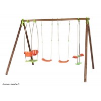 Portique Bongo, bois/métal, 2,30 m, 4 agrès