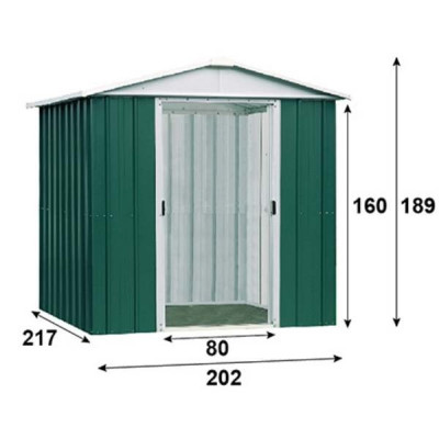 Abri métal vert 4,38 m²