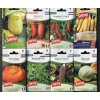 Lot de 8 sachets de graines, variétés originales, potager, jardin ouvrier, Sanrival, pas cher, économique