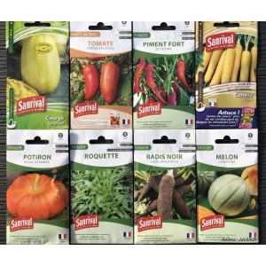 Assortiment de 8 sachets de graines, variétés originales, potager, jardin  ouvrier, Sanrival, pas cher, économique