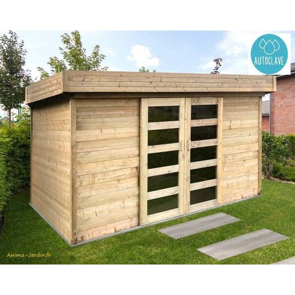 ABRI JARDIN MÉTAL BEL ASPECT BOIS 4m2 - PAS CHER