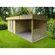 Abri de jardin toit plat, 28mm, moderne, solid, ARHUS, achat/vente