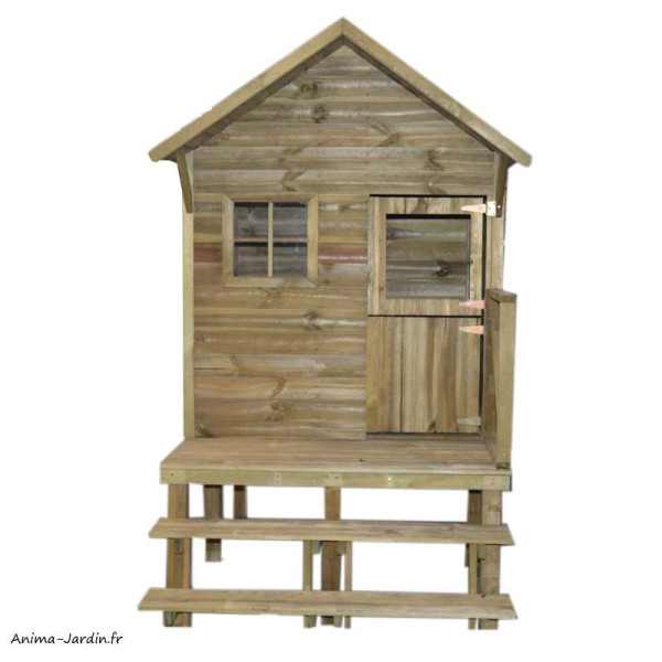 Maisonnette pour enfant, en bois autoclave, Lena, surélevée, jeu, plein-air, Trigano, achat