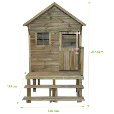 Maisonnette pour enfant, en bois autoclave, Lena, surélevée, jeu, plein-air, Trigano, achat