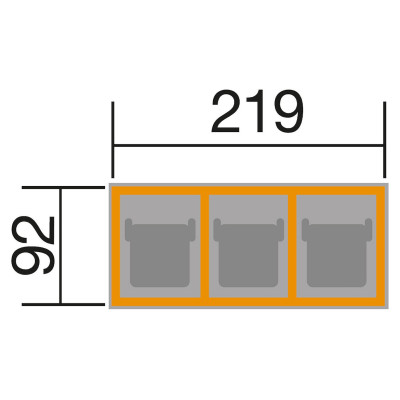 Cache-poubelles en bois, 219 cm, 3 poubelles, achat, pas cher