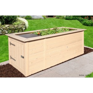 Jardinière surélevée en bois, 205 cm, avec rangement, achat, pas cher