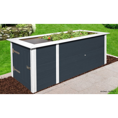 Jardinière surélevée en bois, 205 cm, avec rangement, achat, pas cher