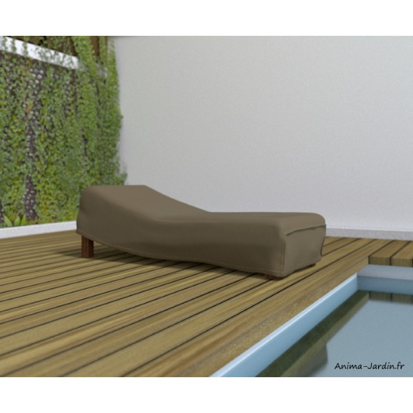 Housse protection imperméable taupe pour fauteuil de jardin