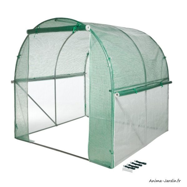 Serre tunnel maraîcher, 4 m², housse renforcée, serre de jardin, protection froid, potager, pas cher, Nature, achat