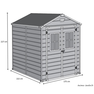 Abri en résine, Premium 86 DD, 3,75 m², gris anthracite et blanc, achat, pas cher