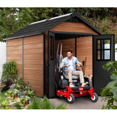 Abri en résine, Woodium 759, 5,7 m², aspect bois, abri de jardin, achat, pas cher