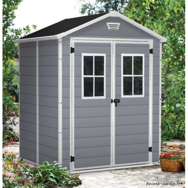Abri en résine, Premium 65 DD, 2,3 m², gris et blanc, avec plancher, abri de jardin, achat, pas cher