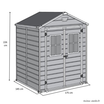 Abri en résine, Premium 65 DD, 2,3 m², gris et blanc, abri de jardin, achat, pas cher