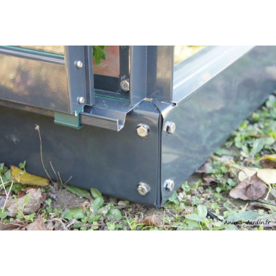Serre de jardin en aluminium laqué, anthracite, 4,65 m², verre trempé, avec base, achat, pas cher